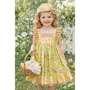 Mustard Pie 2pc Girls Dress & Headband sz 24M/2T‎ Easter Spring Summer NWT